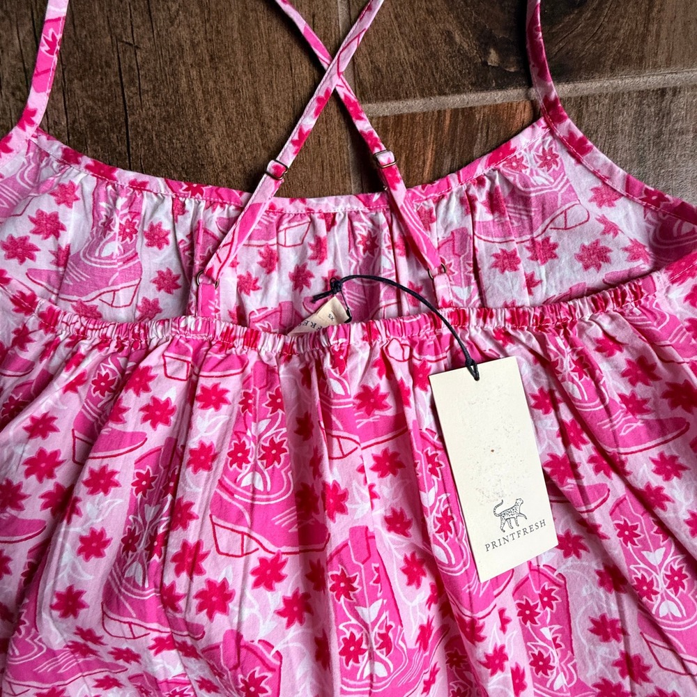 Printfresh Women's Rhinestone Cowgirl Organic Cotton Cami Nightgown,Pink,XS(NWT) - Picture 8 of 11